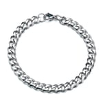 Auxere Armbånd Sølv AX10002-19 cm - Herre - Stainless Steel