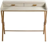 Crisal Decoracion Greyish White Wood 2 Drawer Desk