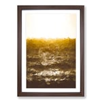 Big Box Art Light Over The Ocean in Abstract Framed Wall Art Picture Print Ready to Hang, Walnut A2 (62 x 45 cm)