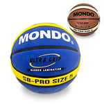 mondo Sport - Ballon de Basket SB - Pro 5 - Taille 5 - Basket-Ball - 500 g - Couleur Marron - 13734