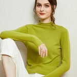 KHJH Pull Femme À Col Roulé Pullover en Tricot,Mode Fruit Vert Demi-Col Haut Pull Mince Tricoté À Manches Longues Doux Léger Pull Pull Haut Automne Hiver Chaud Pull en Maille, M