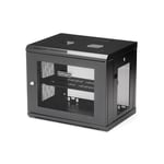 StarTech.com 2 Post 9U 19 Wall Mount Network Cabinet - Adjustable Depth 6-15 - Locking IT Switch Depth Enclosure - Vented Computer/Electronics Equipment Data Rack w/Shelf & Hook & Loop Tape