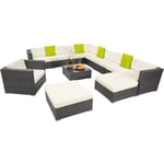 Tectake - Canapé de jardin las vegas modulable 10 places - gris - gris