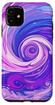 iPhone 11 Swirl Purple Color Illustration Pattern Abstract Art Case