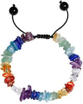 Jewboo 7 Chakra Stone Bracelet for Women Chip Tumbled Real Reiki Crystals and Gemstones Anti Anxiety Relax Meditation Yoga Balance Spiritual Bracelets