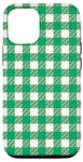 Coque pour iPhone 12/12 Pro Motif à carreaux vert et blanc