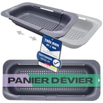 Bac d'Évier Extensible NetroxHome - Égouttoir de Cuisine Ajustable - Égouttoir à Nouilles pour Évier - Égouttoir d'Aide à l'Égouttage pour Pâtes, Légumes, Fruits, Lavable au Lave-Vaisselle