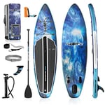 SereneLife Inflatable Stand Up Paddle Board, SUP Board- Paddleboards for Adults & Youth, Paddle Board Accessories,15.25 cm Thick Standup Paddleboarding, Non-Slip Deck, Wide Stance, Surf Control