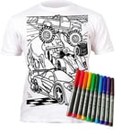 Splat Planet Voitures T-Shirt T-Shirt À Colorier Magique avec 10 Stylos Magiques Lavables Non Toxiques – Colorez Votre T-Shirt, Colorez Et Lavez Et Recolorez (5-6 Years)