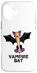 Coque pour iPhone 16 Plus Jeu de mots amusant en forme de chauve-souris vampire