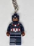 LEGO MINIFIGURE CAPTAIN AMERICA MARVEL SUPER HEROES KEYRING KEYCHAIN 853593