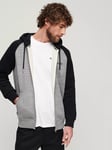 Superdry Essential Baseball Zip Hoodie, Grey/Black