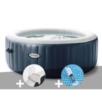 Spa gonflable Intex PureSpa Blue Navy rond 6 places - Bulles - Kit complet