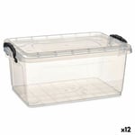 Förvaringslåda med lock Transparent plast 8,5 L 23,5 x 15,5 x 37 cm (12 enheter)