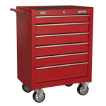 Sealey Rollcab 6 Drawer With Ball Bearing Slide Tool Storage Box Chest Red AP226