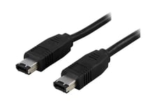 DELTACO - IEEE 1394-kabel - 6 pin FireWire till 6 pin FireWire - 2 m