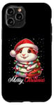 Coque pour iPhone 11 Pro Chapeau de Père Noël lumineux cochon d'Inde