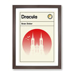 Book Cover Dracula Bram Stoker Modern Framed Wall Art Print, Ready to Hang Picture for Living Room Bedroom Home Office Décor, Walnut A3 (34 x 46 cm)