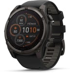 Garmin fenix 8 51mm SOLAR Sapphire Edition Carbon Grey Titanium with Black + Pebble Grey Band