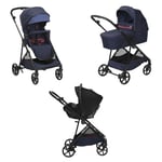 Chicco Poussette 3 en 1 Seety, Poussette Bébé Légère et Compacte, Nacelle Spacieuse et Rembourrée pour la Poussette Seety, Légère et Pratique e Siège auto Chicco Kory Essential, 0 Mois à 4 Ans