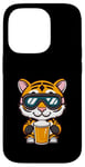 Coque pour iPhone 14 Pro Ski Tiger avec bière | Apres Ski Comic