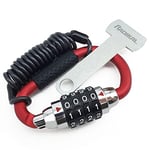 RADIKAL RK540R Cadenas Casque Moto Mousqueton Antivol, Serrure à Combinaison, Adaptateur T Boucle, Câble Sécurité Anti Vol a Code, Universel Vélo Électrique, Bagages, Attache Sac à Dos, Multifonction