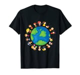 Earth Day Children Around the World Kids Boys Girls T-Shirt