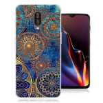 OnePlus 6T kuviollinen silikooni muovinen takasuoja kuori - Mandala kukka Monivärinen