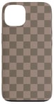 Coque pour iPhone 13 Beige, motif damier, carreaux