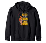 I Am The Storm - Black History Month - Messy Bun Girl Zip Hoodie