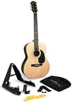 Ensemble de guitare acoustique de taille classique Martin Smith avec support de guitare, accordeur, sac, sangle, médiators et cordes de rechange