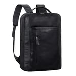 STILORD 'Connor' Sac a dos moderne ordi 15,6 pouces Sac à dos d'affaires en cuir Grand sac à dos en cuir Vintage pour ordinateur portable Sac à dos en cuir véritable, Couleur:noir