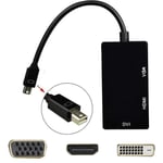 3 en 1 mini display port dp vers dvi + vga + adaptateur hdmi pour macbook pro *w200 l66420