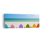 Impression sur Toile 140x50cm Tableaux Image Photo Sunbed rivage Floride Été