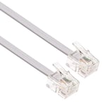 20m RJ11 Kabel ADSL Erweiterung Leitung Telefon Schnur Stecker Hohe Geschwindigkeit BT Internet Breitband Männlich zu Männlich Router und Modem zu RJ11 Telefonbuchse, Mikrofilter (Weiß)