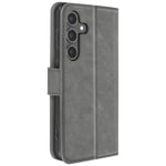 Avizar Case for Samsung Galaxy S24 Card-holder Cover Video Stand Feature, Grey