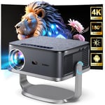 2025 Nouveau Videoprojecteur [180° Rotation & Android 12] Vidéo Projecteur 4K Supportée, 30000 Lumen Full HD 1080P Rétroprojecteur WiFi 6, Bluetooth 5.2, 2G RAM + 32G ROM, Home Cinéma 300"