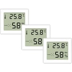 Lot de 3 thermo-hygromètres, thermomètre et hygromètre ultra fin, hygromètre numérique, thermomètre intérieur pour intérieur pour montage vertical ou