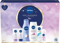 NIVEA Women'S Feel Pampered Skincare Regime Gift Set, Includes Shower Cream