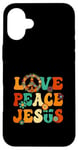 Coque pour iPhone 16 Plus Costume hippie sexy Love Peace Jesus Christian Fun années 60 et 70