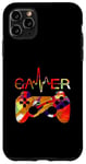 Coque pour iPhone 11 Pro Max Gamer Heartbeat Jeu vidéo Garçon Homme Gamer