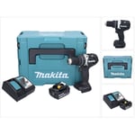 Dhp 484 RG1JB Perceuse-visseuse à percussion sans fil 18 v 54 Nm Brushless noir + 1x batterie 6,0 Ah + chargeur + Makpac - Makita