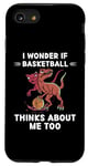 Coque pour iPhone SE (2020) / 7 / 8 Dinosaure Kawaii I Wonder If Basketball Thinks About Me Too