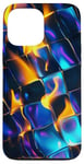 Coque pour iPhone 13 Pro Max Art abstrait psychédélique bleu électrique futuriste