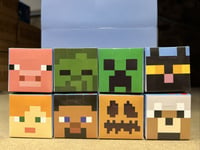 Minecraft Mini Mob head Figures complete set of 8 Creeper Steve Alex NEW Figures