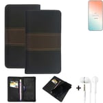 Wallet Case + headphones for Samsung Galaxy S24+ Protective Cover Brown