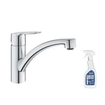 GROHE Mitigeur cuisine monocommande Start Bec bas chrome avec nettoyant GrohClean