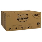 Whiskas 1+ Adult Poultry Selection in Jelly 120 Pouches, Adult Wet Cat Food, Megapack (120 x 85 g)