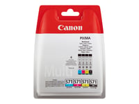 Canon Cli-571 C/M/Y/Bk Multipack - 4-Pack - 7 Ml - Svart, Gul, Cyan, Magenta - Original - Blister Med Sikkerhet - Blekkbeholder - For Pixma Ts5051, Ts5053, Ts5055, Ts6050, Ts6051, Ts6052, Ts8051, Ts8052, Ts9050, Ts9055