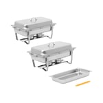 Royal Catering Chafing Dish - sett med 2 GN 1/1 x 7,5 l drivstoffbeholdere